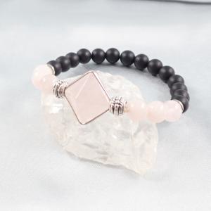 Erőközpont – rózsakvarc karkötő