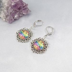 Fantázia mintás, színes fülbevaló 1