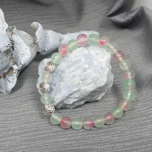 Fluorit karkötő csigamintás díszekkel