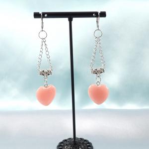 Fülbevaló rózsaszín jádéval