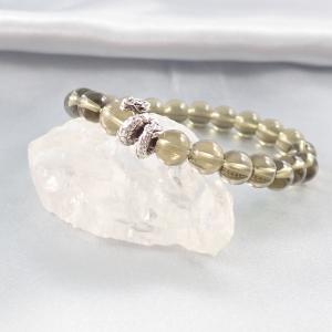 Füstkvarc karkötő sárkánnyal