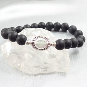 Holdkapu karkötő, fekete, egy gyöngyös