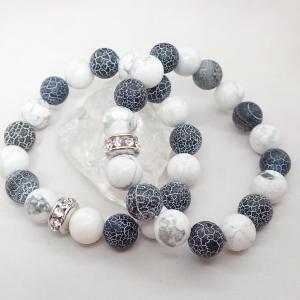 Howlit és achát páros karkötő