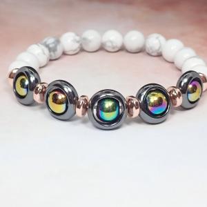 Howlit és hematit karkötő