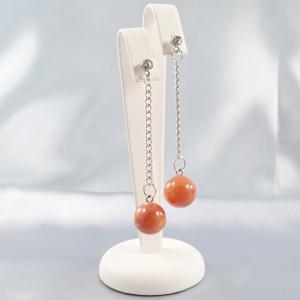 Jáde gömb fülbevaló, mézsárga