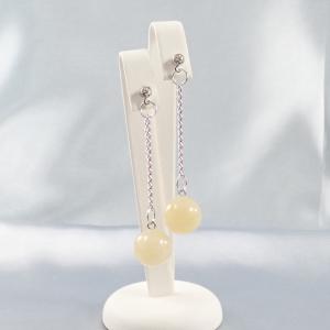 Jáde gömb fülbevaló, világos sárga