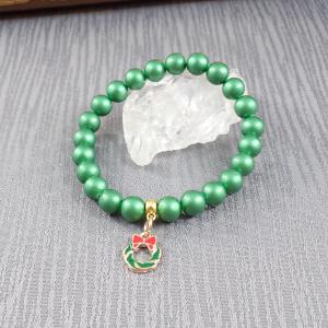 Jáde karkötő karácsonyi motívummal, zöld