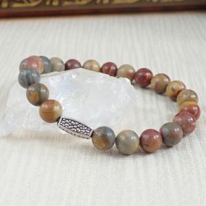 Jáspis karkötő fém dísszel