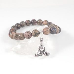 Jáspis karkötő jóga medállal