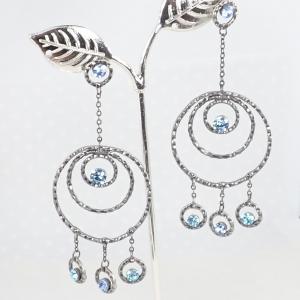 Karikák kék kövekkel fülbevaló