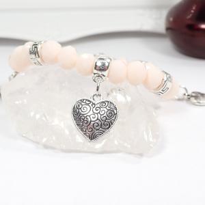 Karkötő négy szívecskével, barackszín