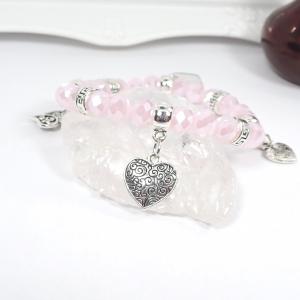 Karkötő négy szívecskével, rózsaszín