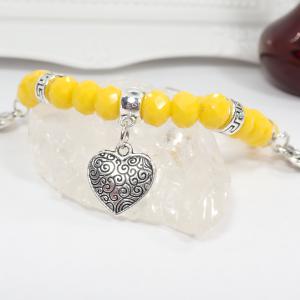 Karkötő négy szívecskével, sárga