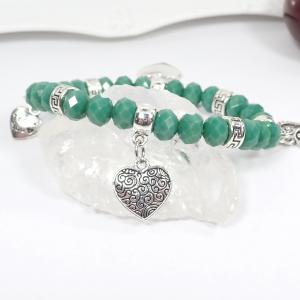 Karkötő négy szívecskével, zöld