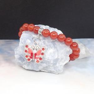 Karneol karkötő pillangóval