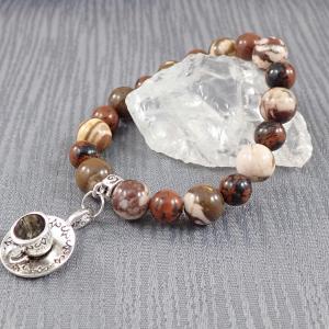 Kávéimádó karkötő, cappuccino 1