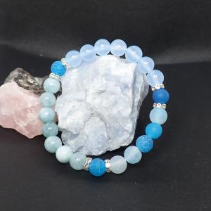 Kék achátok karkötő