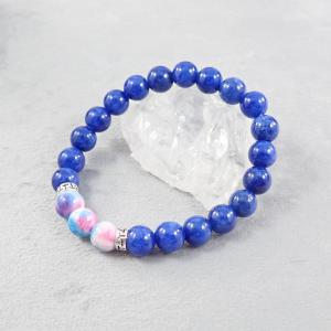 Kék és szivárvány jáde karkötő