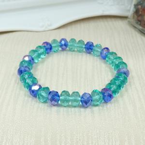 Kék és zöld csiszolt karkötő