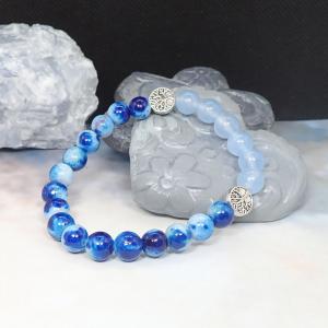 Kék szivárvány jáde karkötő