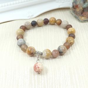 Képjáspis és achát karkötő