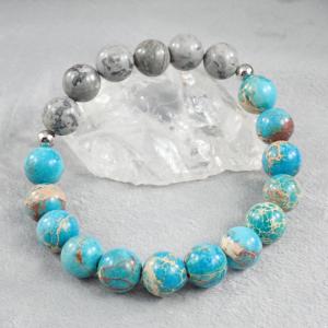 Képjáspis és császárkő karkötő 3