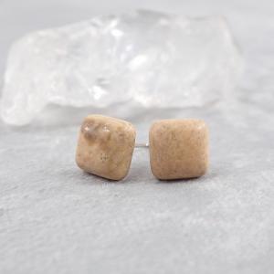 Képjáspis fülbevaló kis négyzet 1