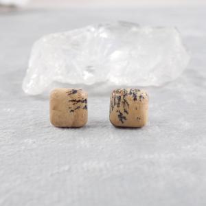 Képjáspis fülbevaló kis négyzet 3