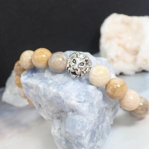 Képjáspis karkötő oroszlánnal (XXL)