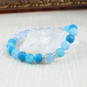 Két kék achát karkötő