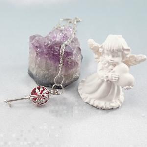 Kulcsocska, nyitható medál, piros