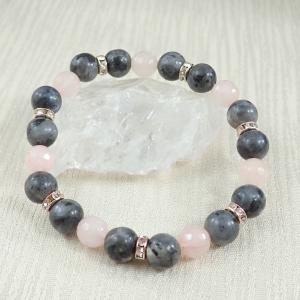 Labradorit és achát karkötő 1