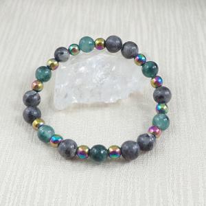 Labradorit és hematit karkötő