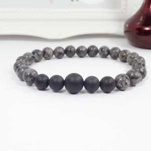 Labradorit és ónix karkötő (XXL)