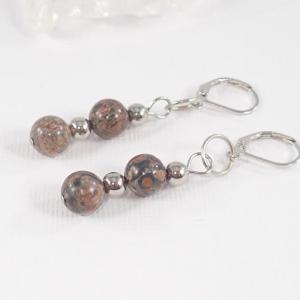 Leopárdjáspis fülbevaló