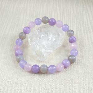 Lila-szürke achát karkötő