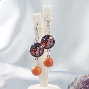 Mandalás fülbevaló jádéval