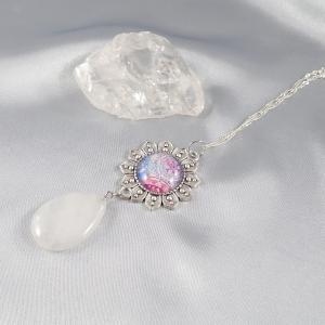 Mandalás medál tejkvarccal