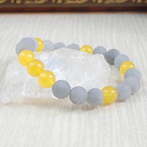 Matt achát és jáde karkötő