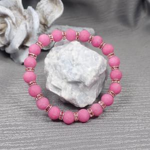 Matt achát karkötő, rózsaszín