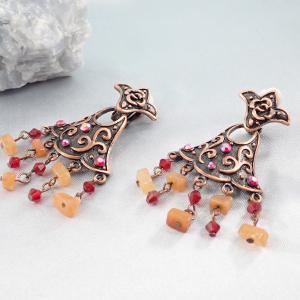 Mese fülbevaló, antik rézszín