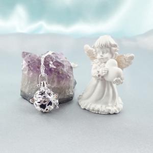 Nyitható medál, mélylila gyönggyel, kicsi