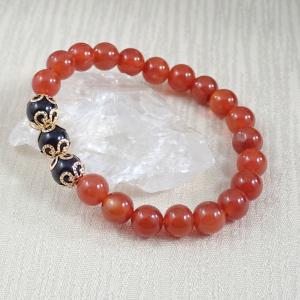 Ónix és karneol karkötő