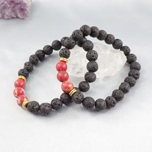 Páros lávakő karötő pirossal