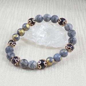 Picasso jáspis, jáde és ónix karkötő