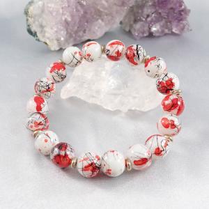 Rajzos karkötő piros-fehér 3