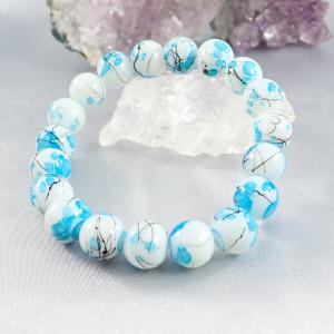 Rajzos karkötő világoskék-fehér 1