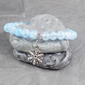 Roppantott gyöngy karkötő hópehellyel 3