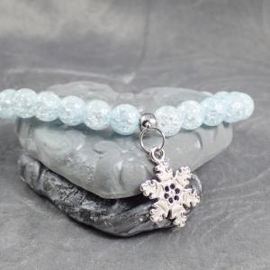 Roppantott gyöngy karkötő hópehellyel 4