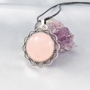 Rózsakvarc medál, kör